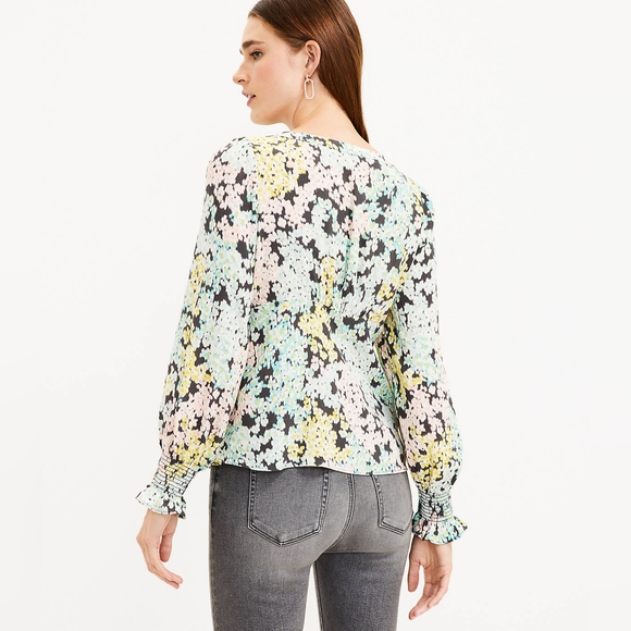 Loft Garden Smocked Cuff Square Neck Blouse - Picture 3 of 11